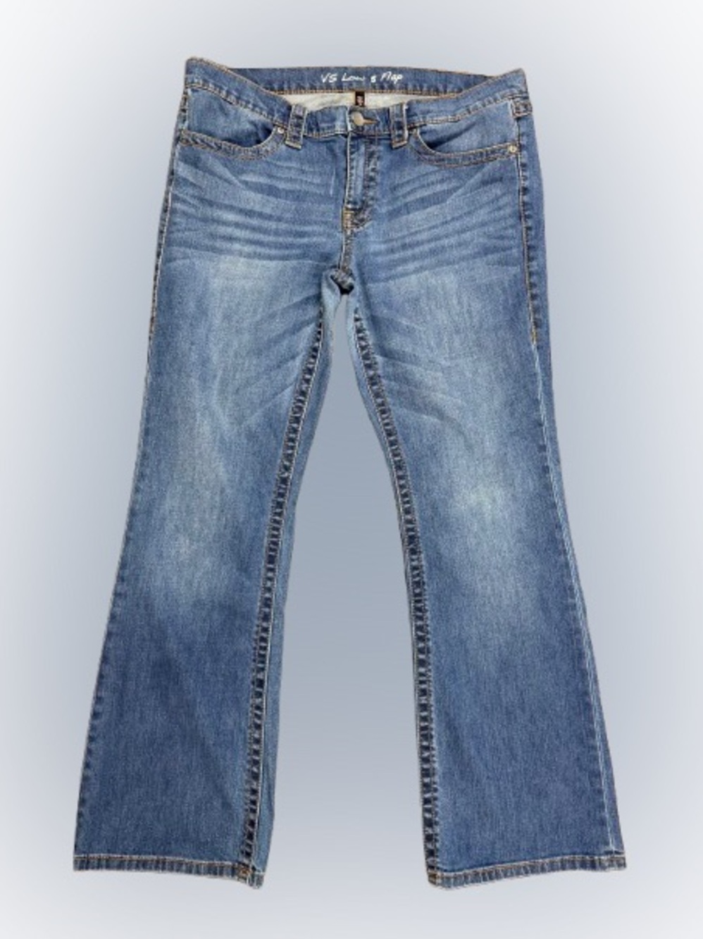 Victoria’s Secret VS Low 5 Flap Bootcut Jeans Medium Wash Stretch Denim Size 14